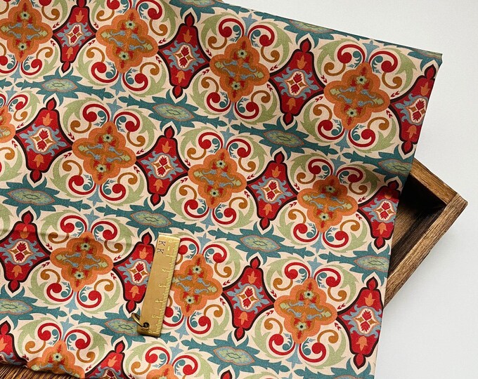 60s 100% cotton Fabric, 59“W, Upholstery, Costume, Curtain, Handbag, Scarf, Sewing, Handmade, DIY, Quilting, drapery/Fabric by the meter,
