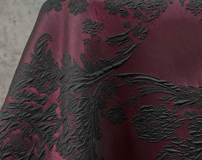 Embossed Vine & Floral Fabric: Upholstery, Costume, Decor - 55"W