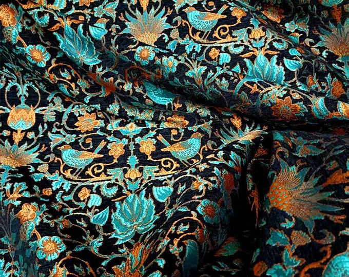 Luxury Velvet Chenille Jacquard Fabric – Autumn Winter Woven Upholstery Material, 59" Wide