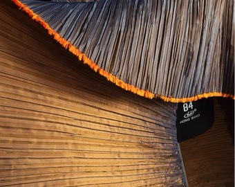 Two-Tone Pleated Polyester Fabric: Hand-Pressed Crepe, 55" Wide