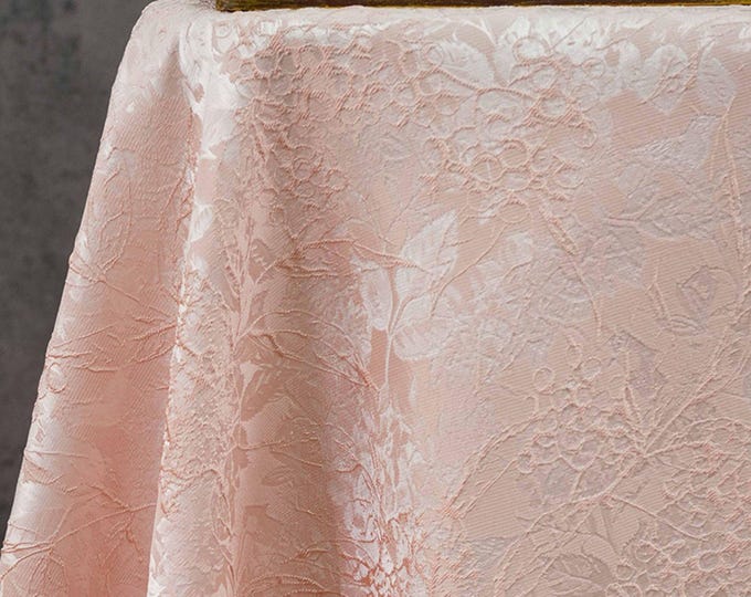 Chinese Style Embossed Jacquard Fabric – Abstract Floral Vine Dark Pattern Brocade for Sewing, Dressmaking, Home Decor, Upholstery, 60"Wide