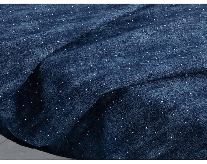 Rhinestone Denim Fabric: Jacquard Weave Cotton, Faded Effect (65"W Sewing, Quilting, Upholstery