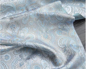 Chinese silk brocade woven damask fabric, Auspicious brocade fabric, 29.5" and 43"W, Upholstery, Decor, Sewing, Costume/Fabric by the meter