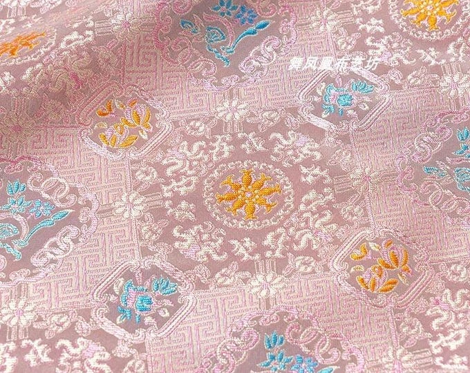 55" Song Brocade, Bada Xifeng silk Brocade, Emperor Tibetan, Upholstery, Decor, Costume, Curtain, Handbag, Sewing/Fabric by the meter