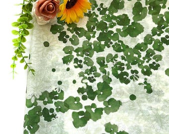 Green Floral Tencel Jacquard Fabric – 59 inch Wide Sewing Material