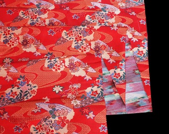 29.5“ & 59"W Nishijin Flowing water cherry Japanese Fabric, Upholstery Jacquard silk brocade by the meter, High-end high-precision brocade