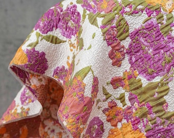 Floral Embroidered Jacquard Fabric: French Country Style Upholstery Sewing Material