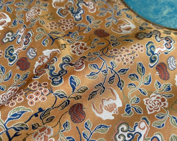 57"W Song Brocade blessings and treasures Silk Brocade, Emperor Tibetan robe, cheongsam, sewing, Upholstery, Quilting and drapery fabric