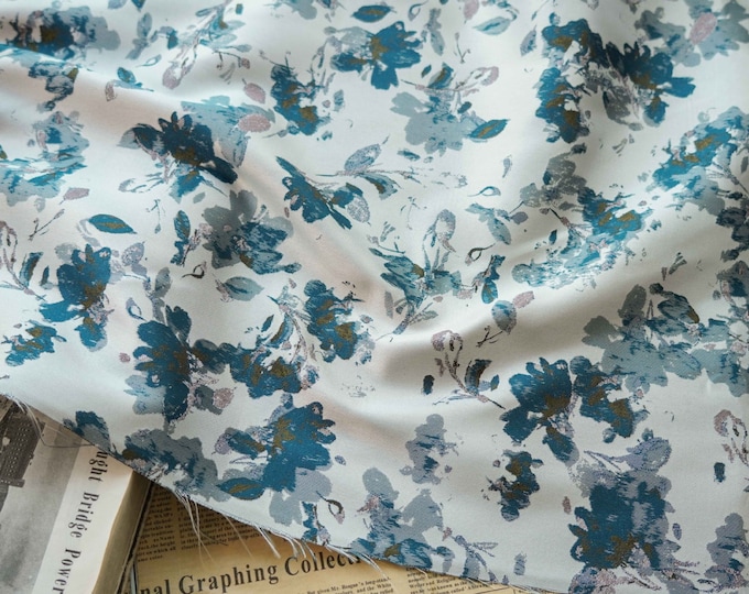 66"W splash ink style jacquard fabric, Upholstery, Decor, Costume, Curtain, handbag, Sewing, DIY, Doll making, Bedding/Fabric by 1 yard