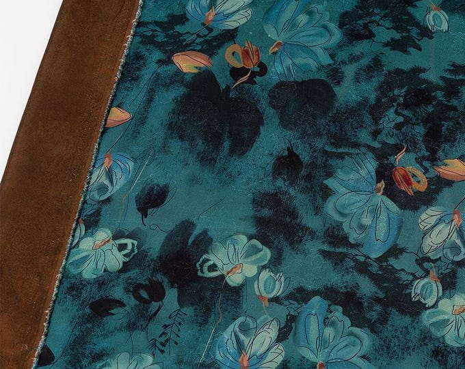 Peacock Blue Tea Silk Satin Fabric: 59"W Upholstery, Costume, Drapery