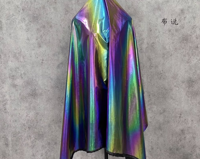 Reversible Metallic silver pleated waterproof goose down jacket fabric, Holographic Padded Jacket / Winter Parka Fabric, 57"W By 1 Meter