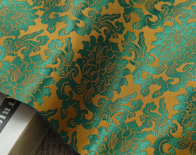 Passionflower Brocade Jacquard Fabric: Rayon Blend for Dressmaking & Crafts
