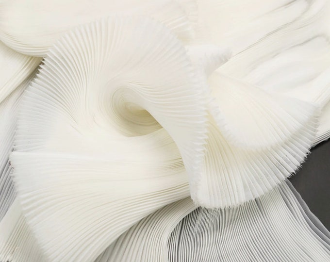 Creative texture pleated Chiffon fabric, 56" Wide 4 Colors, hand-pressed crepe Designer Fabric, wedding Gowns, Long Dress, Crafts, Events