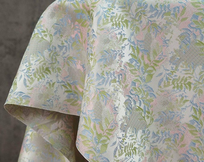 Light Gray Magnolia Brocade Fabric: Chinese Cheongsam, Tibetan Robe Sewing
