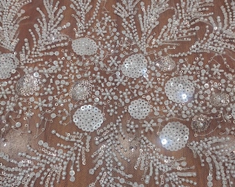 Beaded Sequin Lace Fabric: Bridal Wedding Veil, Doll Making, DIY