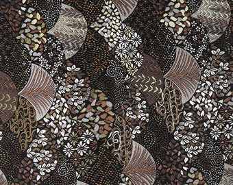 Nishijin Japanese Fans Fabric: Silk Rayon Jacquard Brocade