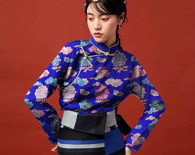 Traditional Xiangyun flower rayon jacquard brocade Fabric, 29.5", Upholstery, Decor, Costume, Curtain, Handbag, Sewing/Fabric by the meter