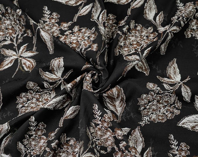 Retro Floral Jacquard Fabric: 49" Wide Polyester Upholstery & Costume DIY