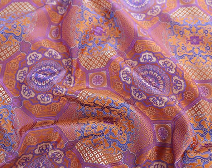 Auspicious Thangka Brocade Fabric: 57"W Tibetan Robes, Shrines