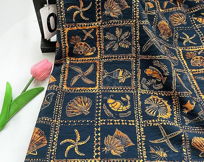Oriental Compass Shell Cotton Fabric: Qipao, Hanfu & Home Decor