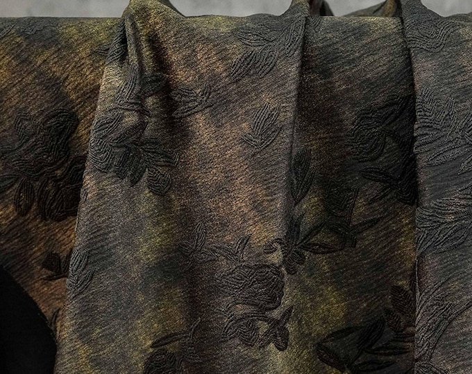 Embossed Floral Jacquard Brocade Fabric | Vintage Damask, 63"W