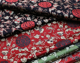 Floral Jacquard Brocade Fabric: Traditional Chinese Style (29.5" Wide)