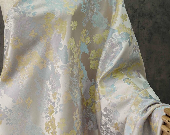 Gold thread jacquard fabric, 3D oil painting texture, designer fabric, Upholstery, Prom dress and Sewing fabric, 65" W By 1 Meter on SALE