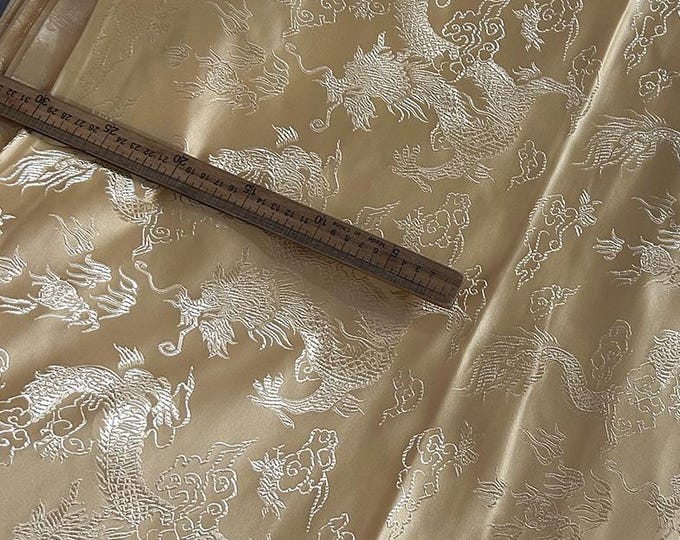 29“ Dragon Fabric, Giant Dragon Jacquard Satin Fabric, Upholstery, Decor, Costume, Curtain, Handbag, Sewing, Boots, DIY/Fabric by the meter