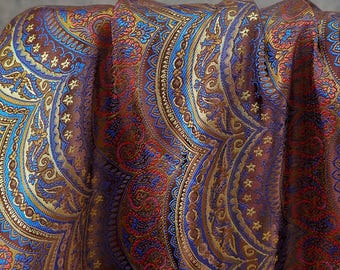 European Artistic Paisley Jacquard Fabric – Luxury Upholstery & Fashion Textile, 59"Wide