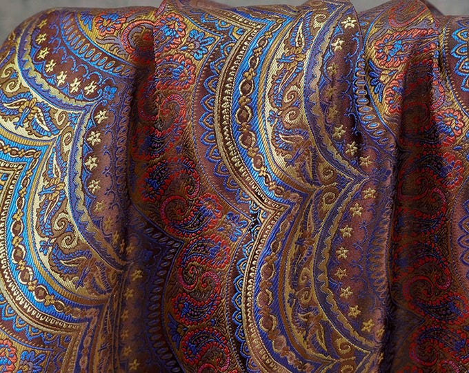 European Artistic Paisley Jacquard Fabric – Luxury Upholstery & Fashion Textile, 59"Wide