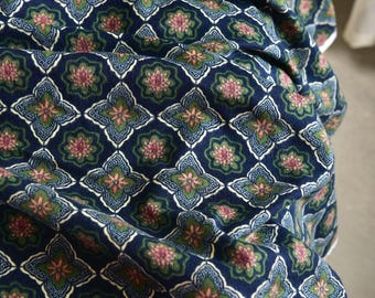 Japanese Cotton Fabric: Lattice Floral Print, Kimono Dress Fabric