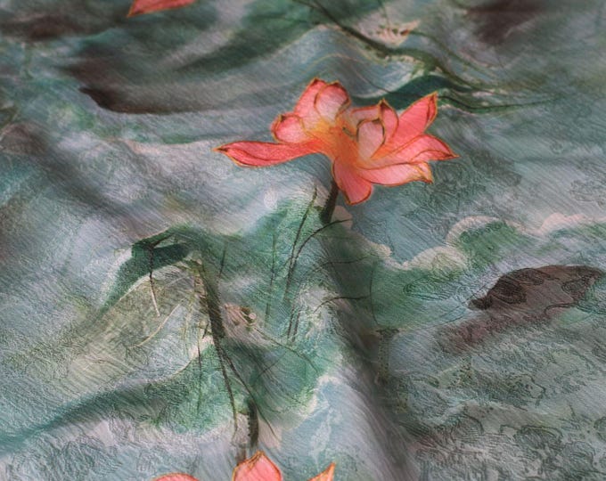 59"W ancient paintings silky satin fabric, Digital print, 5 patterns, Upholstery, Decor, Costume, Curtain, bag, Sewing, drapery, DIY/Fabric