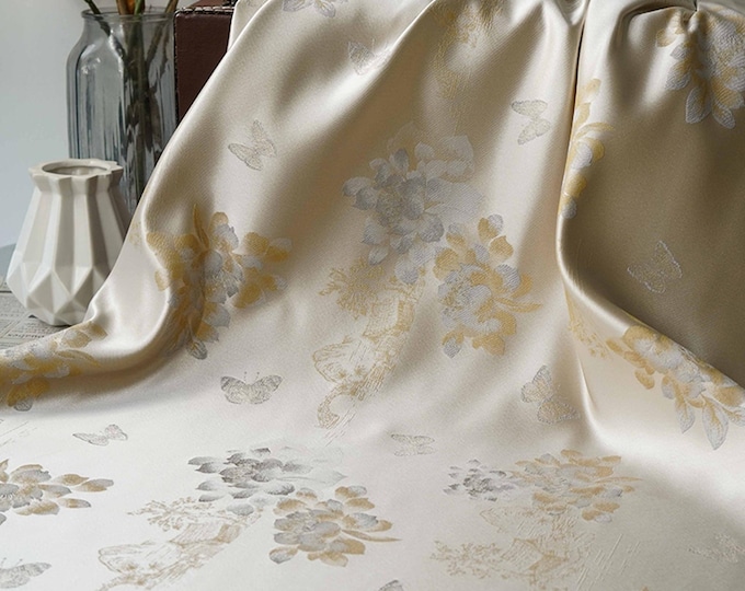 Butterfly Floral Brocade Fabric – Chinese Jacquard, Upholstery & Décor
