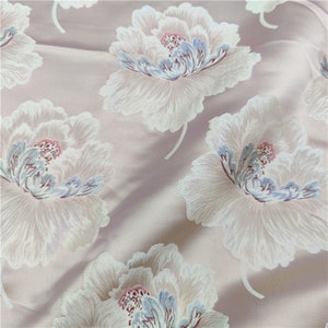 55"W Chinese big peony Tibetan Textile, Tibetan Fabric, Upholstery Fabric, Tibetan robe, spinning Fabric, silk, satin sewing brocade