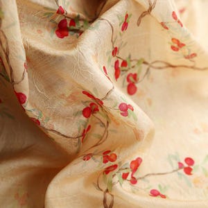 Floral Tencel Ramie Fabric: Sewing Material by Meter