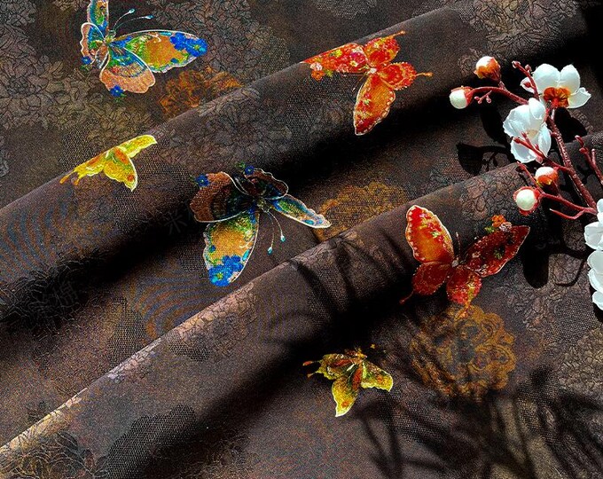 Colorful Butterfly Rayon Fabric (59" Wide) | Upholstery, Apparel Costume Material