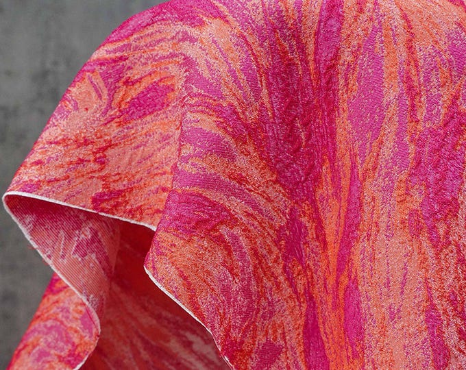 Abstract Embossed Jacquard Fabric: Retro Upholstery & Dress Sewing, 65" Wide