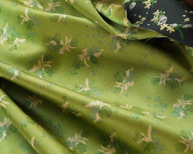 Reversible jacquard woven fabric, small fresh floral with embossed effects, Upholstery, Decor, Costume, Curtain, bag, Sewing/Fabric, 59"W