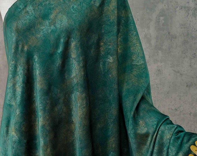 Vintage Peony Jacquard Satin Fabric – Silky Floral Drape, 60"W