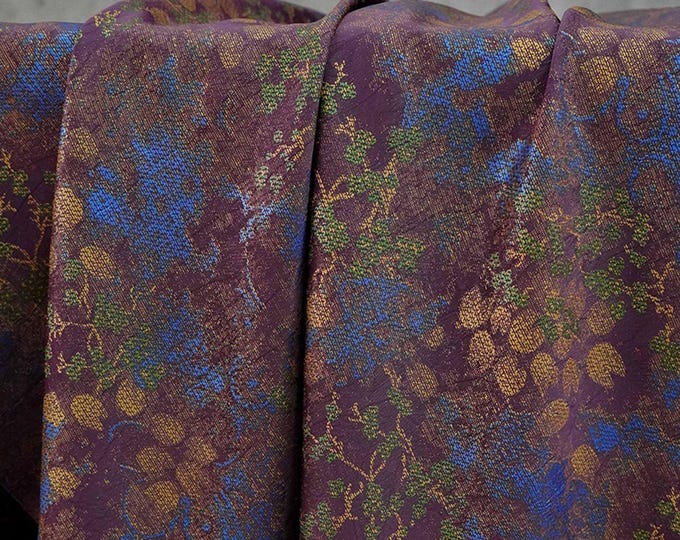 Floral Tea Silk Satin Fabric: 55"W Digital Print Sewing Material