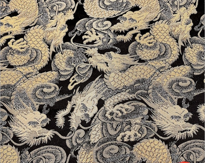 29.5"W kinran Fabric, Japanese Dragon Jacquard satin Fabric, Brocade Fabrics By The Meters, Home Decor Fabrics, Table Runner, Cushion cover