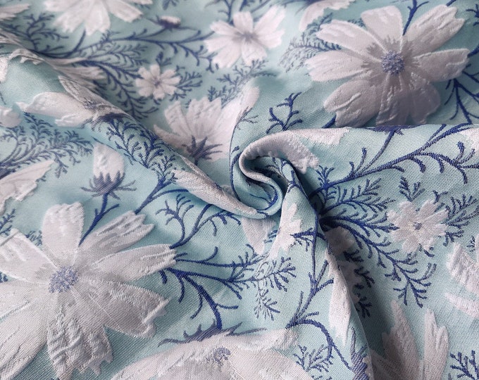 Jacquard 3D woven fabric, floral flower pattern with embossed effects, Upholstery, DIY Decor,Costume, Handbag, Sewing/Fabric, 60"W By 1 yard