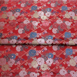 Japanese Fabric, Modern Japanese Floral Jacquard silk brocade by the meter, 29.5 Width, 5 colors On SALE image 4