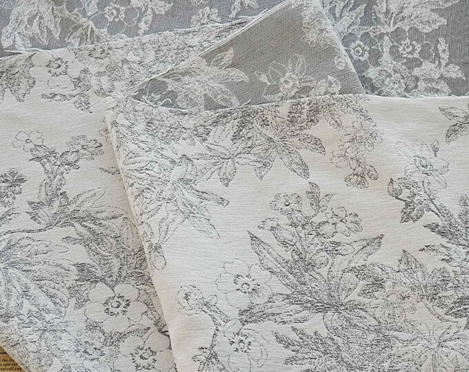 59"W Chenille Fabric Elegant Brocade Jacquard Fabric, colorful deer, Upholstery, Decor, Costume, Curtain, Quilting, Sewing/Fabric, 1meter