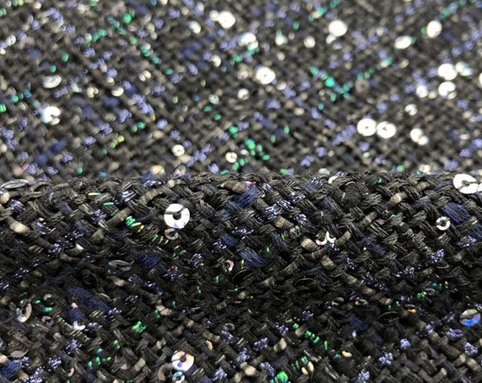 Coarse Woven Sequin Sparkle Fabric – Fashion Coat & Bag Material, Upholstery, Sewing, Upholstery, Decor, bag, costume fabric 59"W By 1 Meter