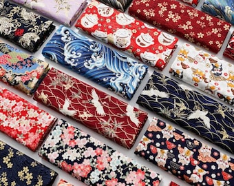 Tissu imprimé japonais, 100% coton, tissu à coudre pour robe, kimono, décoration intérieure, vendre au mètre sur SALE
