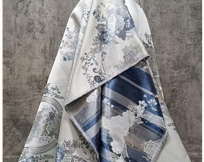 Flower Jacquard Brocade Fabric • Money Tree Pattern Upholstery & Clothing Material, sell by the meter, 59"Wide