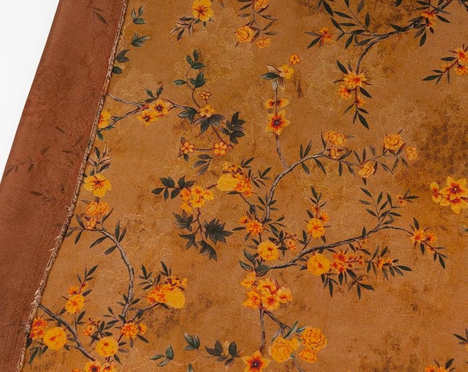 Vintage Tea Silk Satin Fabric: 59"W Upholstery, Costume, Drapery