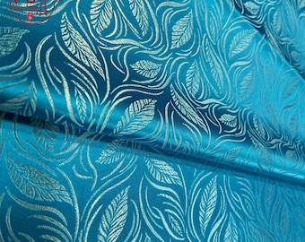 Silk Brocade Fabric wheat flower, Wedding Fabric, 29.5" W brocade Fabric By 1 Meter, Upholstery, Sewing, Costume, Decor, Curtain, 8 colors