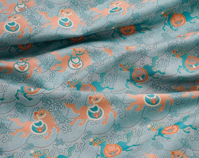 Chinese Song Dynasty brocade Fabric | Full Meter Price | 58" Wide | Jacquard Polyester | Cheongsam, Mongolian robe, Qipao , Decor DIY fabric